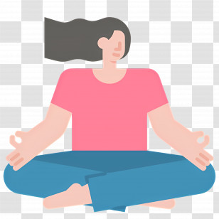 Meditation - Yoga Woman In Meditation Pose Illustration Transparent PNG