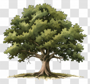Oak Tree - Green Leafy Tree Illustration Transparent PNG