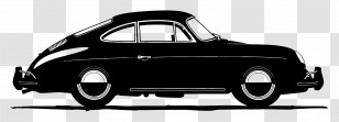 Porsche Silhouette - Vintage Black Car Silhouette Transparent PNG