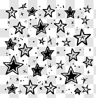 Stars - Doodle Stars Pattern Transparent PNG