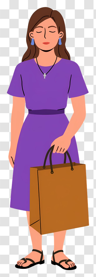 Woman Holding Grocery Bag - Woman Shopping With Bag Transparent PNG
