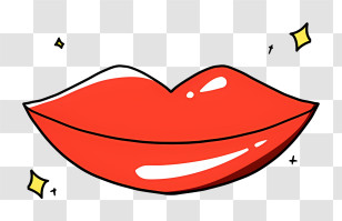 Icon - Glossy Red Lips Illustration Transparent PNG