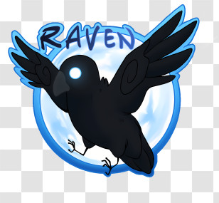Ravens Logo - Raven Cartoon Illustration With Glowing Eye Transparent PNG
