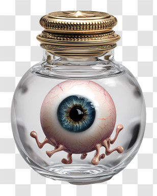 Eyeball Floating In A Jar - Eyeball Specimen In Glass Jar Transparent PNG