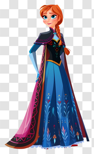 Frozen Anna Princess - Charming Princess Cartoon Character In A Royal Outfit Transparent PNG