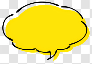 Cloud Illustration - Yellow Speech Bubble Design For Communication Transparent PNG