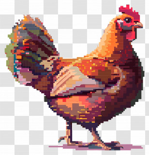 Pixel Thanksgiving Turkey - Pixel Art Chicken Illustration Transparent PNG
