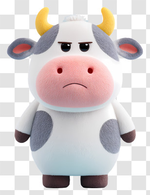 Cartoon Milk Cow - Grumpy Cute Cartoon Cow Transparent PNG