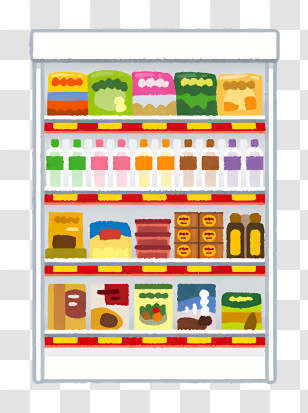 Icon - Illustration Of Grocery Store Shelf With Products Transparent PNG