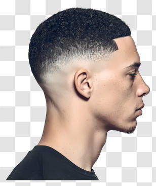 Man Modern Hairstyle - Profile Man With Fade Haircut Transparent PNG