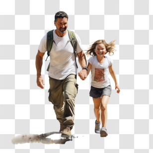 Father Daughter
 - Man And Girl Walking Outdoors Transparent PNG