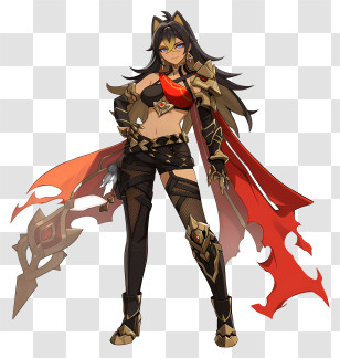 Genshin Impact Dehya - Warrior Woman With Axe Transparent PNG