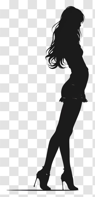 Girl Silhouette - Elegant Female Silhouette Design Transparent PNG