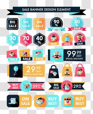 Taobao Discounts And Allowances Illustration - Technology - Pretty Fashion Promotion Tag Transparent PNG