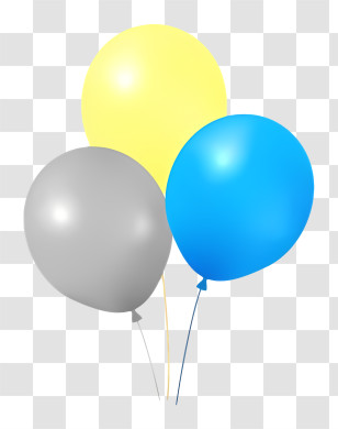 Balloons - Three Colorful Balloons For Celebration Transparent PNG
