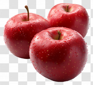 Apple - Fresh Red Apples With Water Droplets Transparent PNG