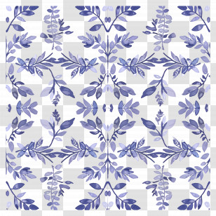 Purple Background - Blue Floral Pattern Design Transparent PNG