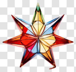 Star Shaped Object - Colorful Stained-Glass Star Decoration Transparent PNG