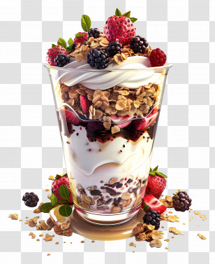Yogurt Parfait - Yogurt Parfait With Berries Transparent PNG