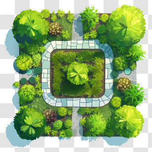Tree Top View - Garden Top View Design Transparent PNG