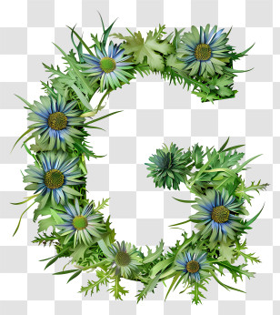 Letter G - Floral Letter G Typography Design Transparent PNG