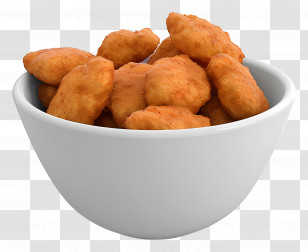 Spicy Chicken Nuggets - Bowl Of Chicken Nuggets Transparent PNG