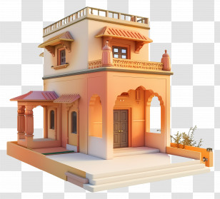 Indian House - Cute Small Traditional House Illustration Transparent PNG