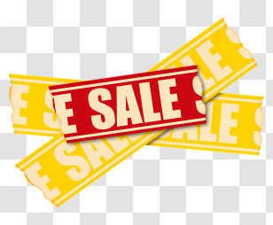 Business - Sale Sign With Yellow And Red Tags Transparent PNG