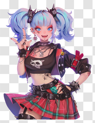 Rock And Roll Hand Sign - Punk Girl With Attitude Transparent PNG