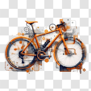 Bike - Stylish Orange Bicycle Illustration Transparent PNG