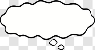 Text Box - Black Outline Thought Bubble Transparent PNG
