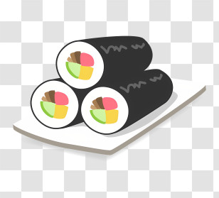 Food Elements - Delicious Sushi Rolls On Plate Transparent PNG