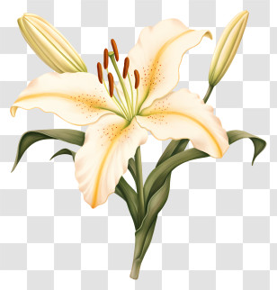 White Lily Flower - White Lily Illustration Transparent PNG