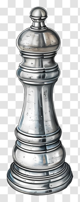 Pepper Shaker - Metallic Chess Bishop Piece Transparent PNG
