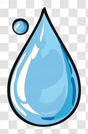 Water Drop - Fresh Blue Water Drop Design Transparent PNG