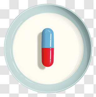 Medicine Tablet - Red And Blue Capsule On A Plate Transparent PNG