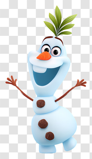 Frozen Olaf - Cheerful Snowman With Carrot Nose Transparent PNG