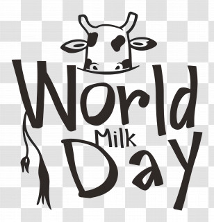 World Milk Day - World Milk Day Celebration Logo With Cow Illustration Transparent PNG