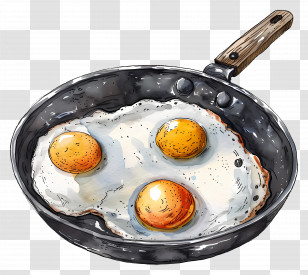 Fried Eggs - Fried Eggs In Pan Transparent PNG