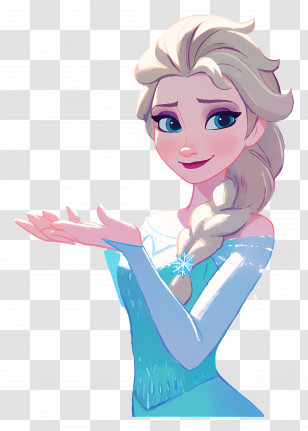 Frozen Elsa Princess - Blue Ice Queen With Snowflakes Transparent PNG