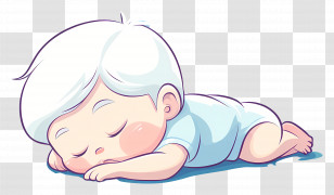 Sleeping Baby - Cute Cartoon Baby Sleeping Peacefully Transparent PNG