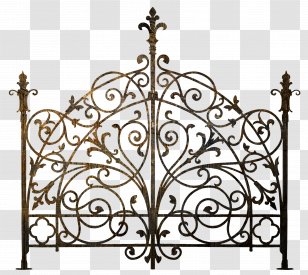 Wrought Iron Headboard Gate Bed - Door Transparent PNG