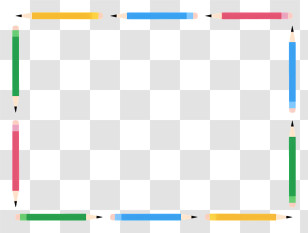 School Frame - Colorful Pencil Border For Education Design Transparent PNG