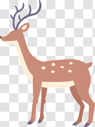 Icon - Cute Cartoon Deer With Antlers Transparent PNG