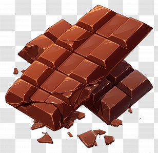 Broken Chocolate Bar - Decadent Broken Chocolate Bars Transparent PNG