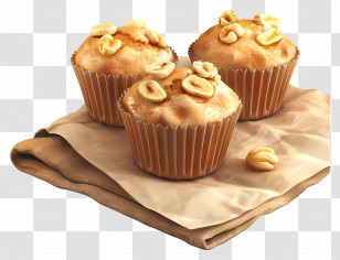 Banana Nut Muffins - Delicious Peanut Muffins Transparent PNG