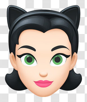 Catwoman - Girl With Cat Ears Headband Transparent PNG