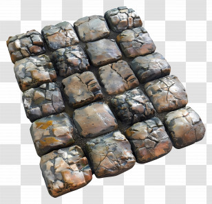 Cobblestone - Square Stone Tiles Transparent PNG