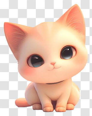 Kawaii Cat - Cute Chubby Cartoon Kitten Transparent PNG