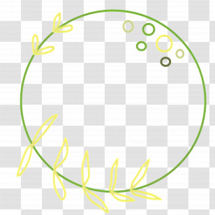 Flower Circle - Decorative Circular Frame With Leaves Transparent PNG